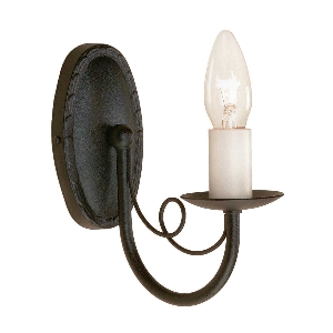 Minster 1 Light Wall Light - Black von Elstead