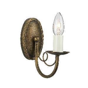 Minster 1 Light Wall Light - Black/ Gold Patina von Elstead