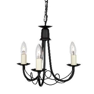 Minster 3 Light Chandelier - Black von Elstead