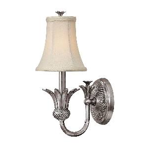 Plantation 1-lichts wandlamp - gepolijst nikkel, antiek von Elstead