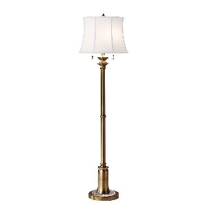 Stateroom 2 Light vloerlamp - Bali messing met witte lampenkap