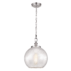 Tabby 1 lichte hanglamp - Geborsteld staal von Elstead