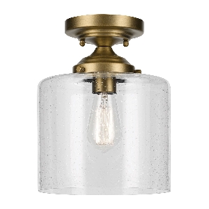 Kichler Winslow 1 lt plafond semi-inbouw - natuurlijk messing von Elstead