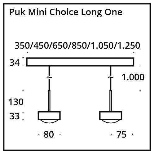 Puk Mini Choice Long One - LED / zwart mat / chroom / 1050 der Firma Top Light Leuchten
