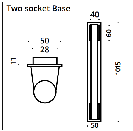 Tweevoudige fittingbasis - S14D-fitting / zwart mat der Firma Top Light Leuchten