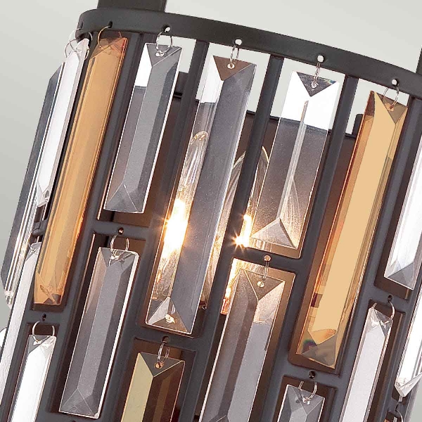 Gemma 2-lichts grote wandlamp - Vintage Bronze der Firma Elstead