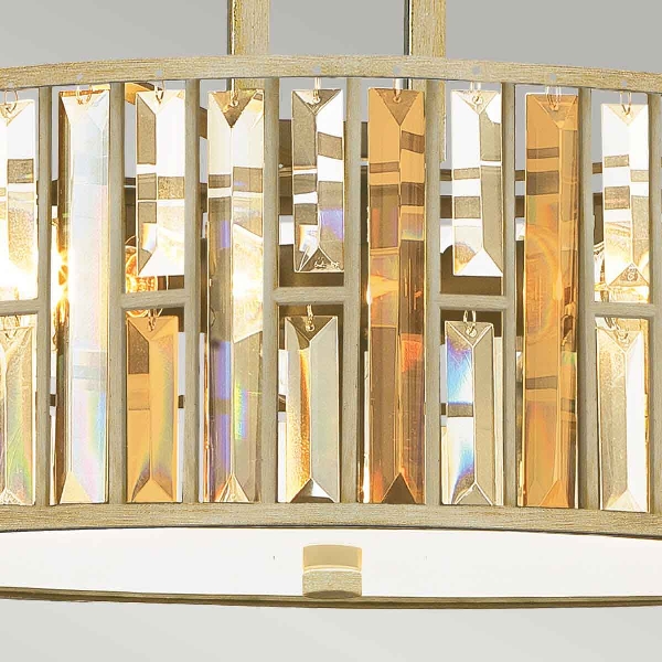 Gemma 3 Light Grote Hanglamp - bladzilver der Firma Elstead