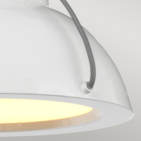 Europa 1 Medium LED hanglamp - Wit gelakt der Firma Elstead