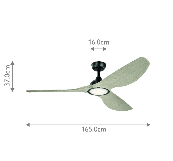 Imari - 65in / 165cm Ventilator - Satijnzwart der Firma Elstead