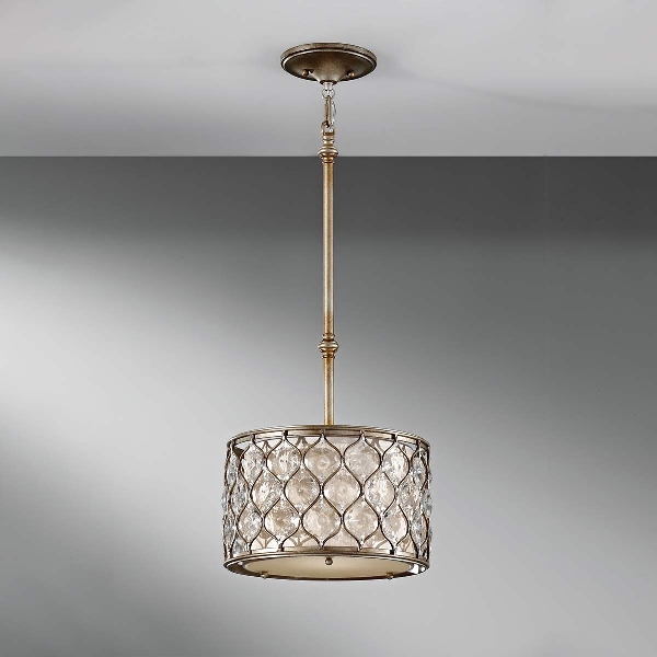 Lucia 1 hanglamp - Gebruineerd zilver der Firma Elstead