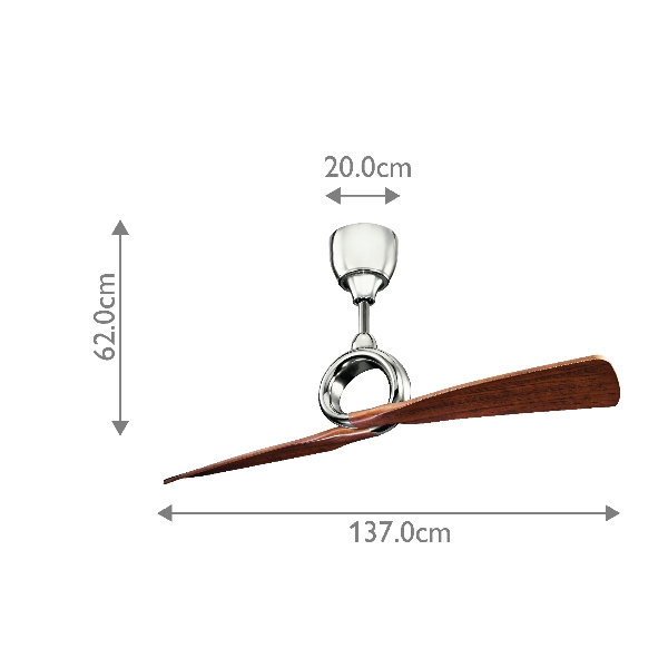 Link - 54in / 137cm Ventilator - Gepolijst nikkel der Firma Elstead