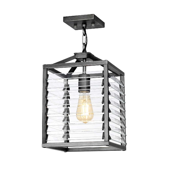Louvre 1 Light Pendant - Painted Gunmetal der Firma Elstead