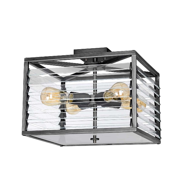 Louvre 4 Light Flush - Painted Gunmetal der Firma Elstead
