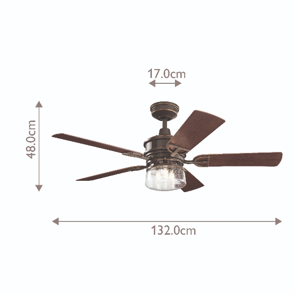 Lyndon Patio - 52in / 132cm Ventilator - Olde Bronze der Firma Elstead