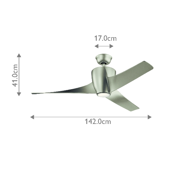 Phree - 56in / 142cm Ventilator - Geborsteld nikkel der Firma Elstead