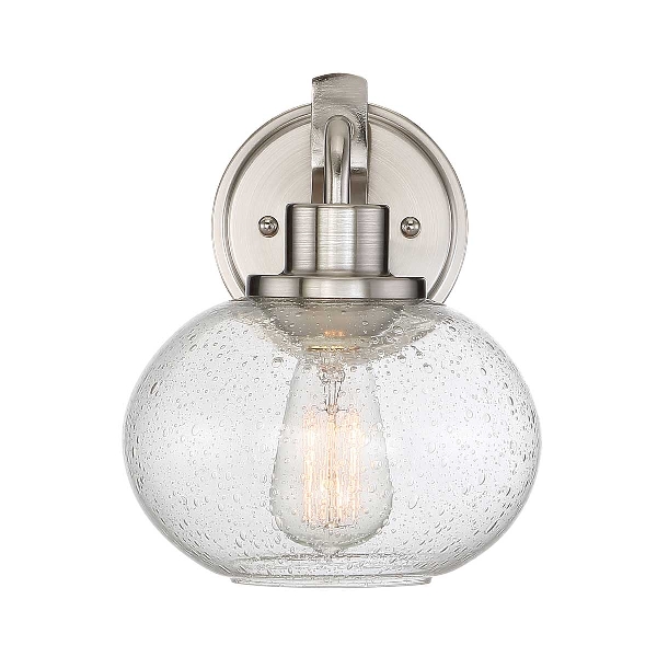 Trilogy 1 lichte wandlamp - Geborsteld nikkel der Firma Elstead