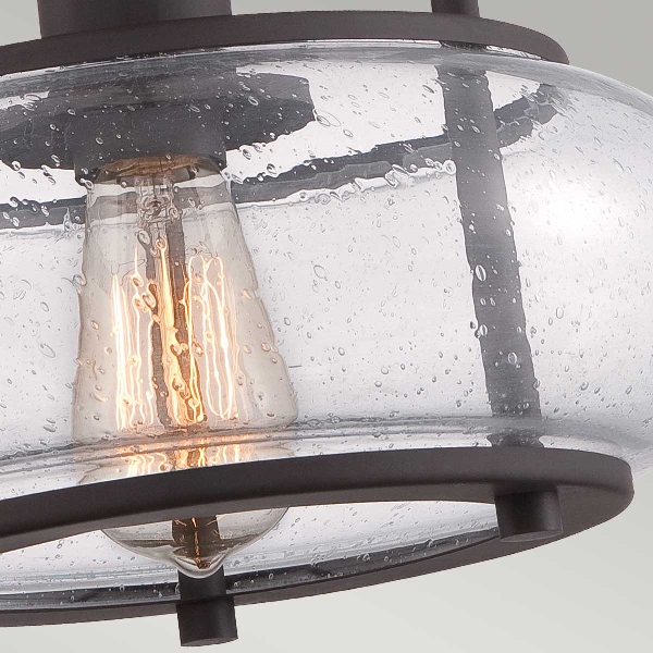 Trilogy 1 lamp, klein, half plafond - Oudbrons der Firma Elstead