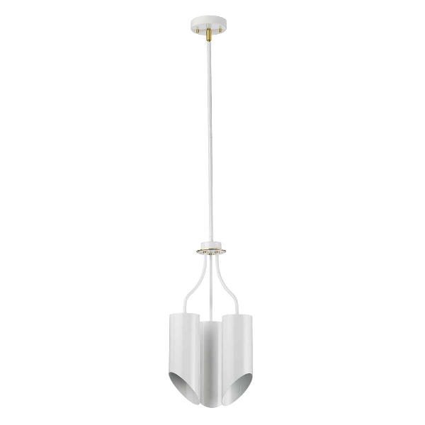 Quinto 3-lichts kroonluchter - Wit antiek messing der Firma Elstead