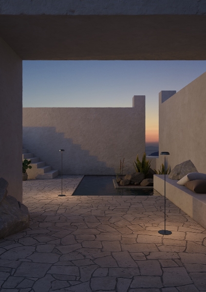 Accu-vloerlamp Float der Firma AXO Light